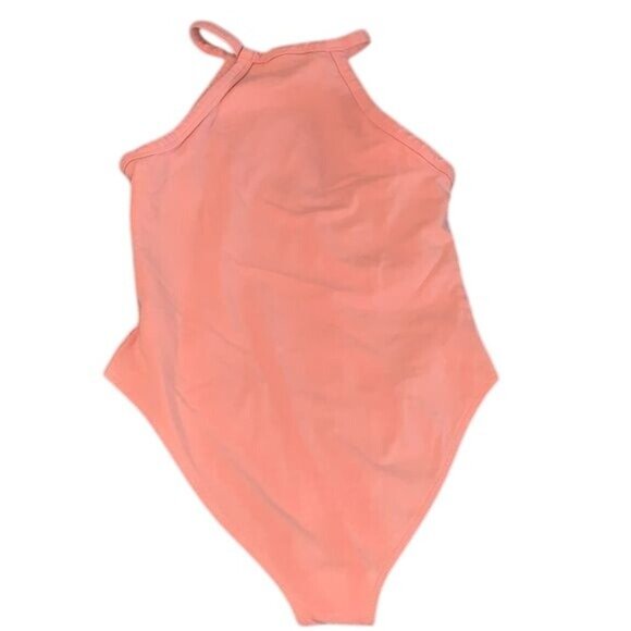 Peach Halter Bodysuit With Snap Closure Forever 21 Womens S - Picture 4 of 6